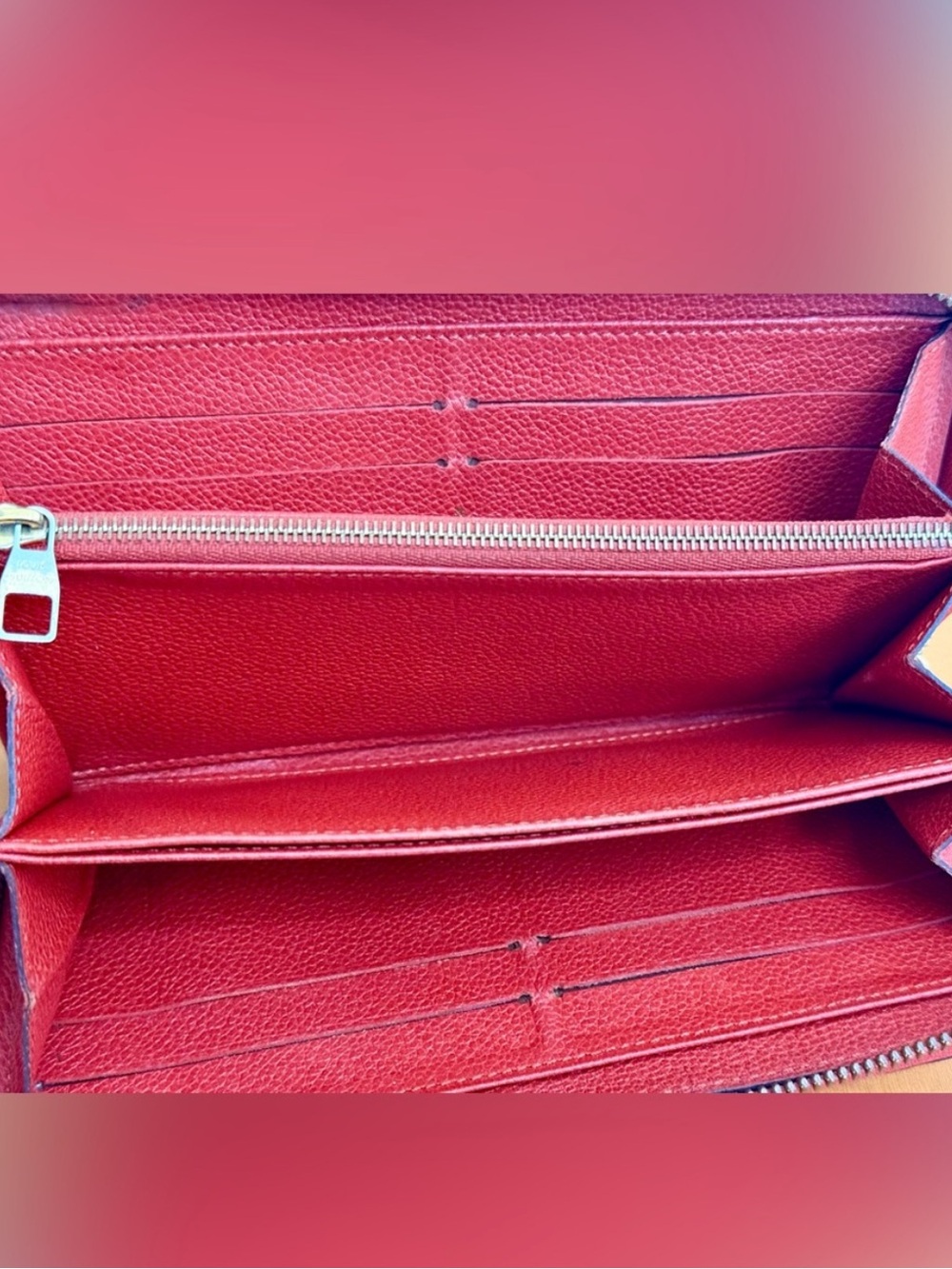 Louis Vuitton Red Monogram Empreinte Zip-Around Wallet - Picture 5 of 5